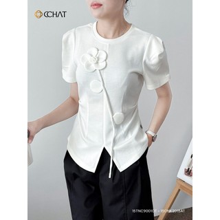 Áo Thun Nữ 𝐂𝐂𝐇𝐀𝐓 Dáng Ôm Kiểu Trendy Chất Liệu Thun Xốp Cao Cấp 15TNC9001OT