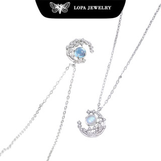 Dây chuyền SK088 Bạc LoPa dáng trăng sao đá moon nhẹ nhàng,tinh tế Bạc LoPa