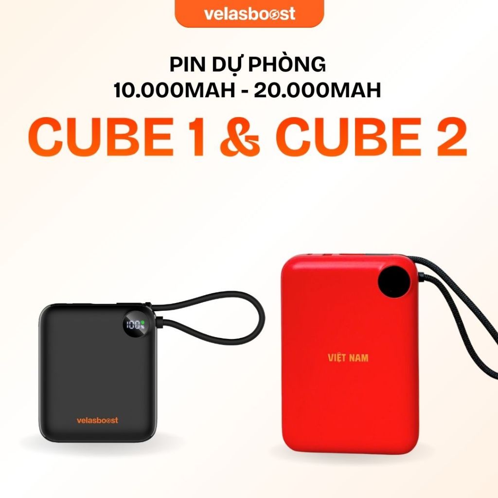 Pin sạc dự phòng 10.000 mAh - 20.000 mAh CUBE1 | CUBE2 velasboost