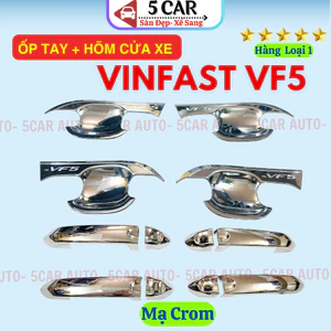 Ốp tay nắm, hõm cửa xe Vinfast VF5/ Herio Green MẠ CROM, chống trầy xước xe- Hàng cao cấp