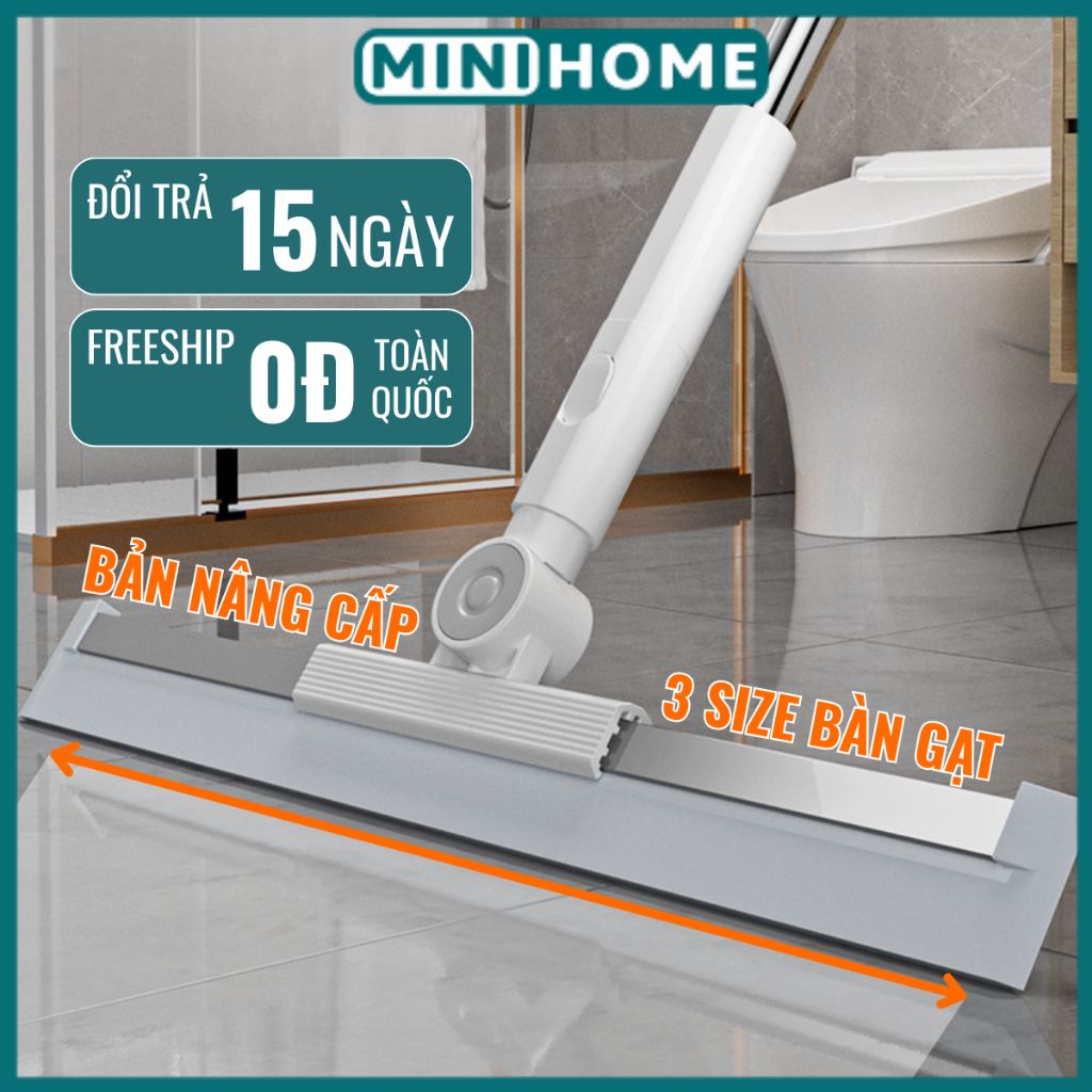 Cây gạt nước đa năng xoay 180° cao cấp GOMOP, bàn gạt sàn nhà tắm silicon lớn dễ dàng vệ sinh