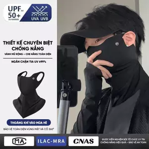 Khẩu Trang Chống Nắng Mặt & Cổ, Bảo Vệ Toàn Diện, Chống Tia UV UPF50+, Vải Mát Lạnh & Thoáng Khí