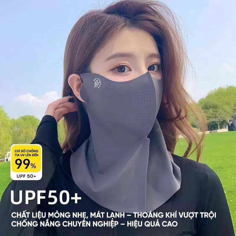 Khẩu Trang Chống Nắng Mặt & Cổ, Bảo Vệ Toàn Diện, Chống Tia UV UPF50+, Vải Mát Lạnh & Thoáng Khí