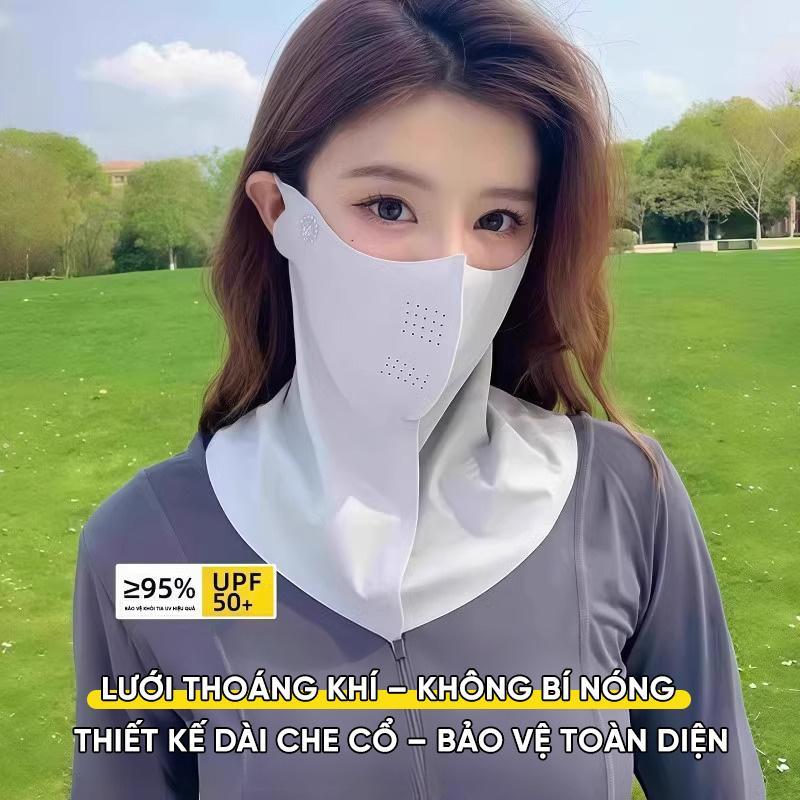 Khẩu Trang Chống Nắng Mặt & Cổ, Bảo Vệ Toàn Diện, Chống Tia UV UPF50+, Vải Mát Lạnh & Thoáng Khí