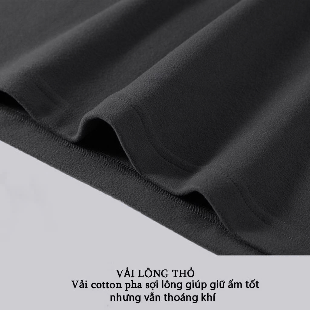 Áo giữ nhiệt nam len lông thỏ cao cấp thời trang thu đông Halley N42