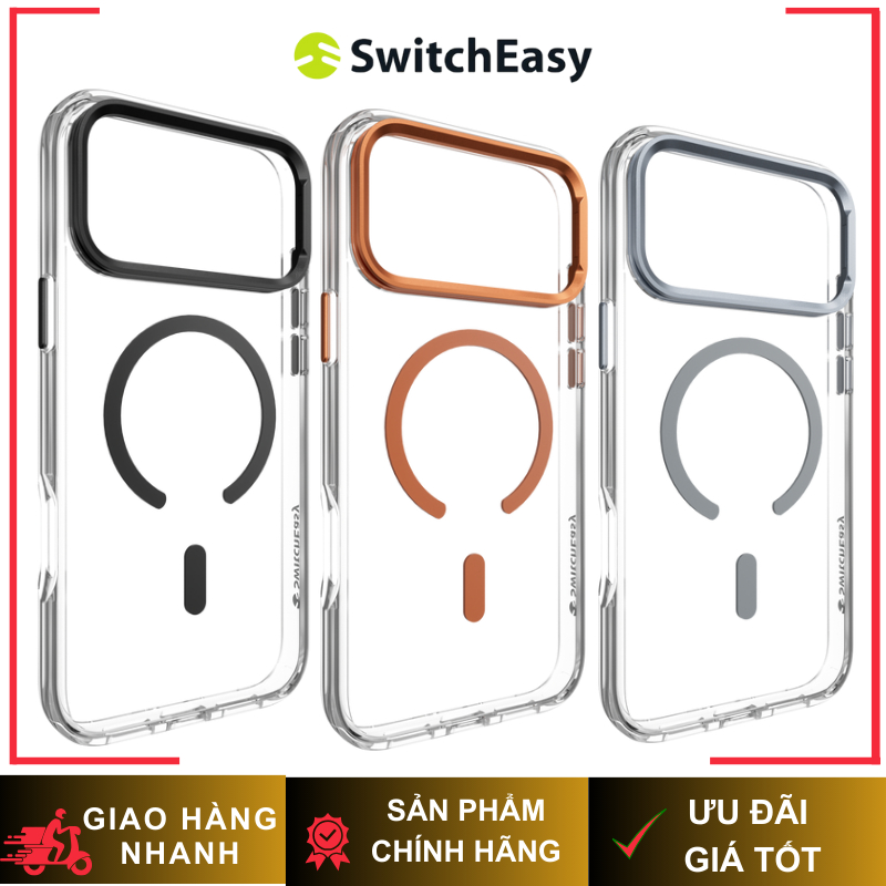 Ốp SwitchEasy LenStand M Chống Sốc Kiêm Giá Đỡ Tích Hợp Sạc Không Dây Chính Hãng cho iP 17 Pro Max/ 17 Pro