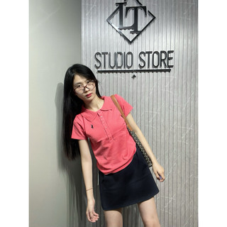LT - Áo len giấy montoghi cổ bẻ, cổ đức polo hoạ tiết ngựa thêu cộc tay free size 1152