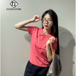LT - Áo len giấy montoghi cổ bẻ, cổ đức polo hoạ tiết ngựa thêu cộc tay free size 1152
