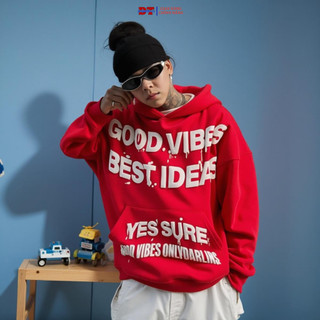 Áo Hoodie Zip Basic Vải Nỉ Chống Nắng Tốt Form Rộng Nam Nữ In Chữ GOODVIBE SSL