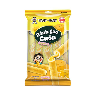 Bánh gạo cuộn 3 vị phô mai rong biển trứng muối want want túi 180g