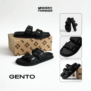 Dép Da Microfiber GENTO Nam Nữ Quai Ngang Có Khóa Cài Đế Chống Trượt Êm Chân Đế Cứng | UNDERTHINKER