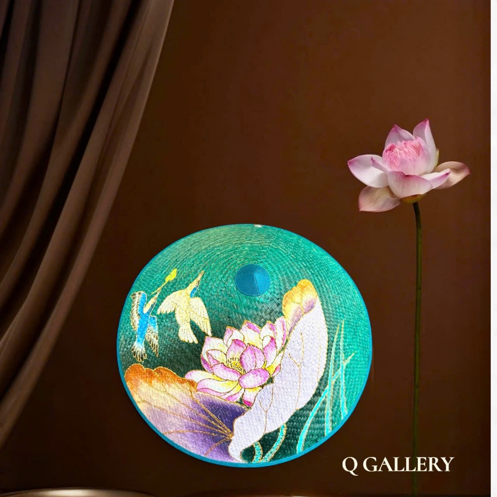 [Liên Hoa] - BST Nón cỏ Bàng vẽ họa tiết Hoa Sen - Q Gallery