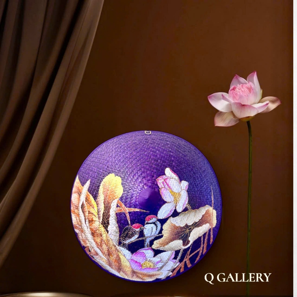 [Liên Hoa] - BST Nón cỏ Bàng vẽ họa tiết Hoa Sen - Q Gallery