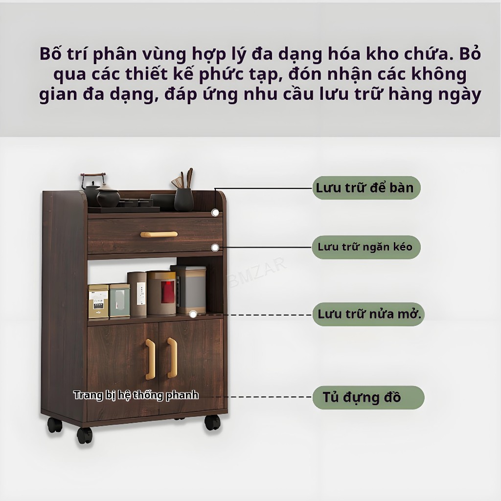 BMZAR Tủ Nước Di Động – Kệ Lưu Trữ Kèm Ngăn Kéo, Lưu Trữ Tiện Lợi, Di Chuyển Linh Hoạt | BigBuy360 - bigbuy360.vn
