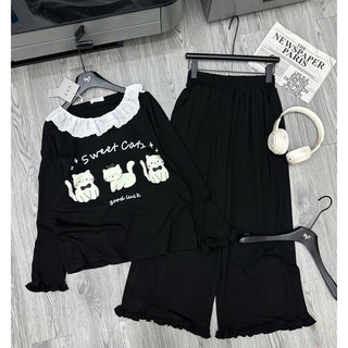 Set mèo bèo cổ( Hàng Mới Về ) Còn Xám - Đen