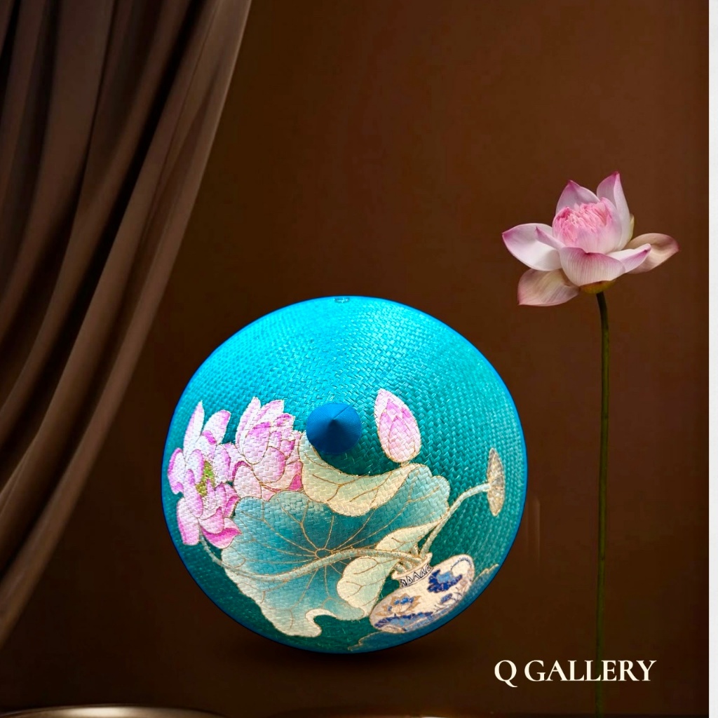 [Liên Hoa] - BST Nón cỏ Bàng vẽ họa tiết Hoa Sen - Q Gallery