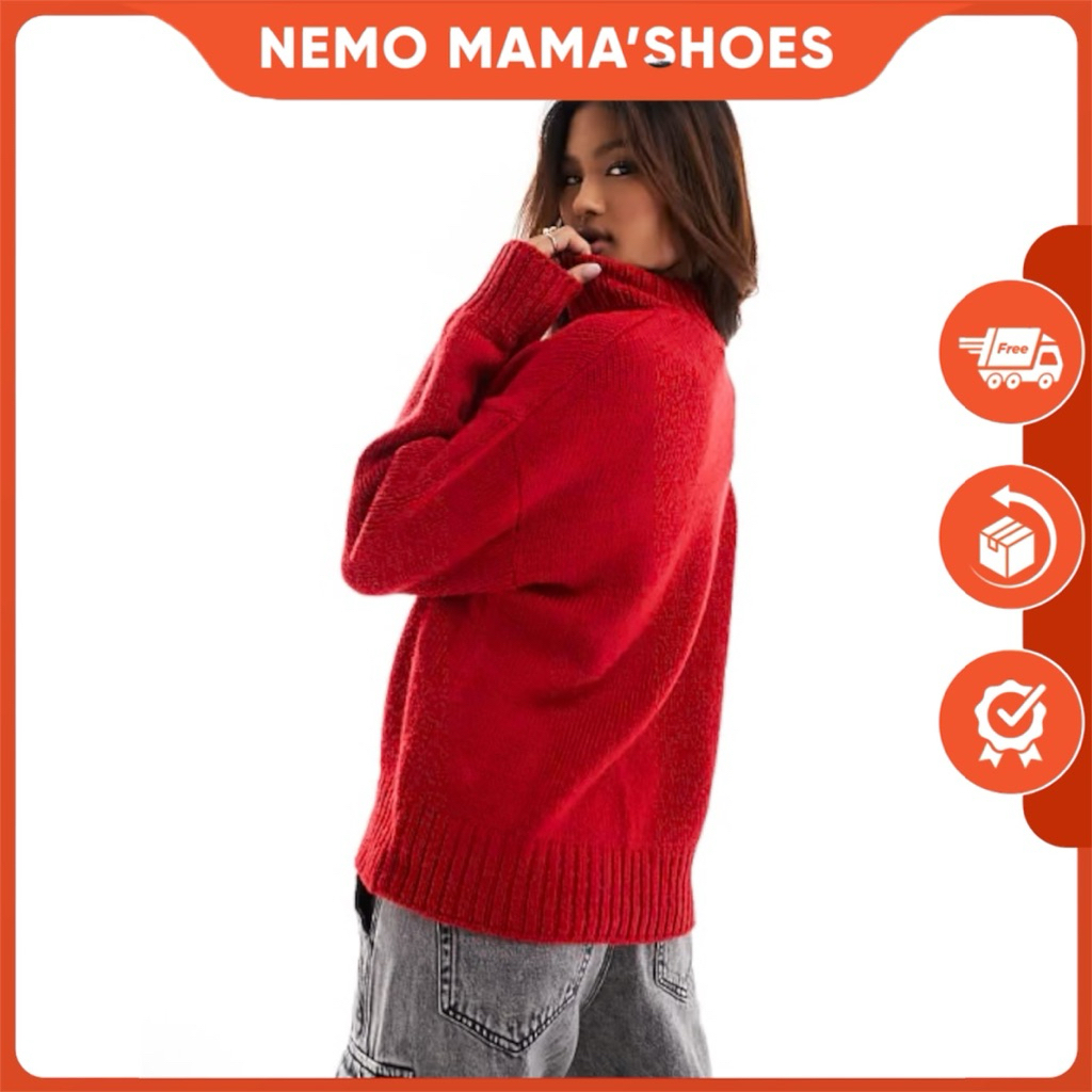 H&M ÁO LEN ĐỎ VÂN SỌC DÀY DẰN CỦA NỮ SIÊU ĐẸP (Q241112019)