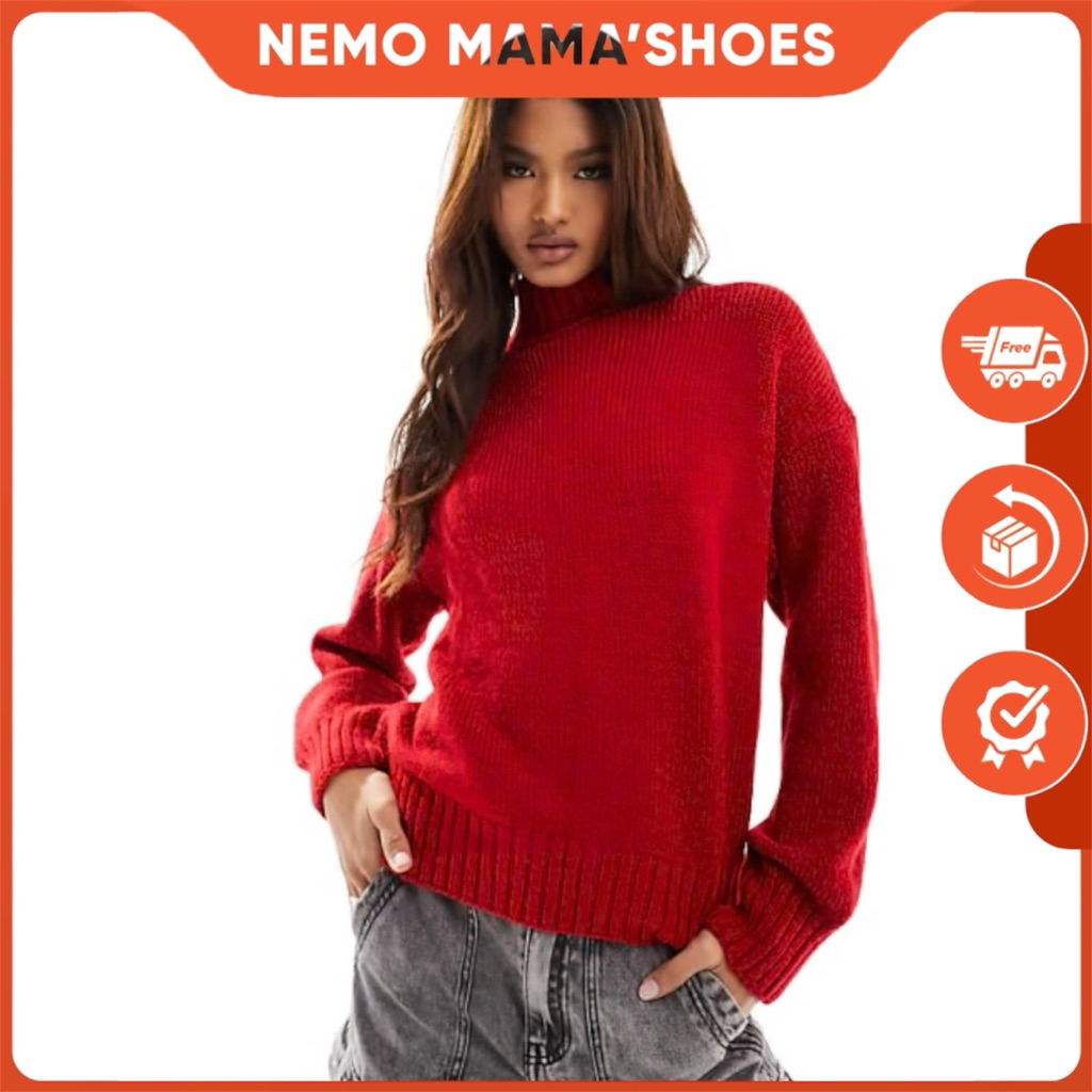 H&M ÁO LEN ĐỎ VÂN SỌC DÀY DẰN CỦA NỮ SIÊU ĐẸP (Q241112019)