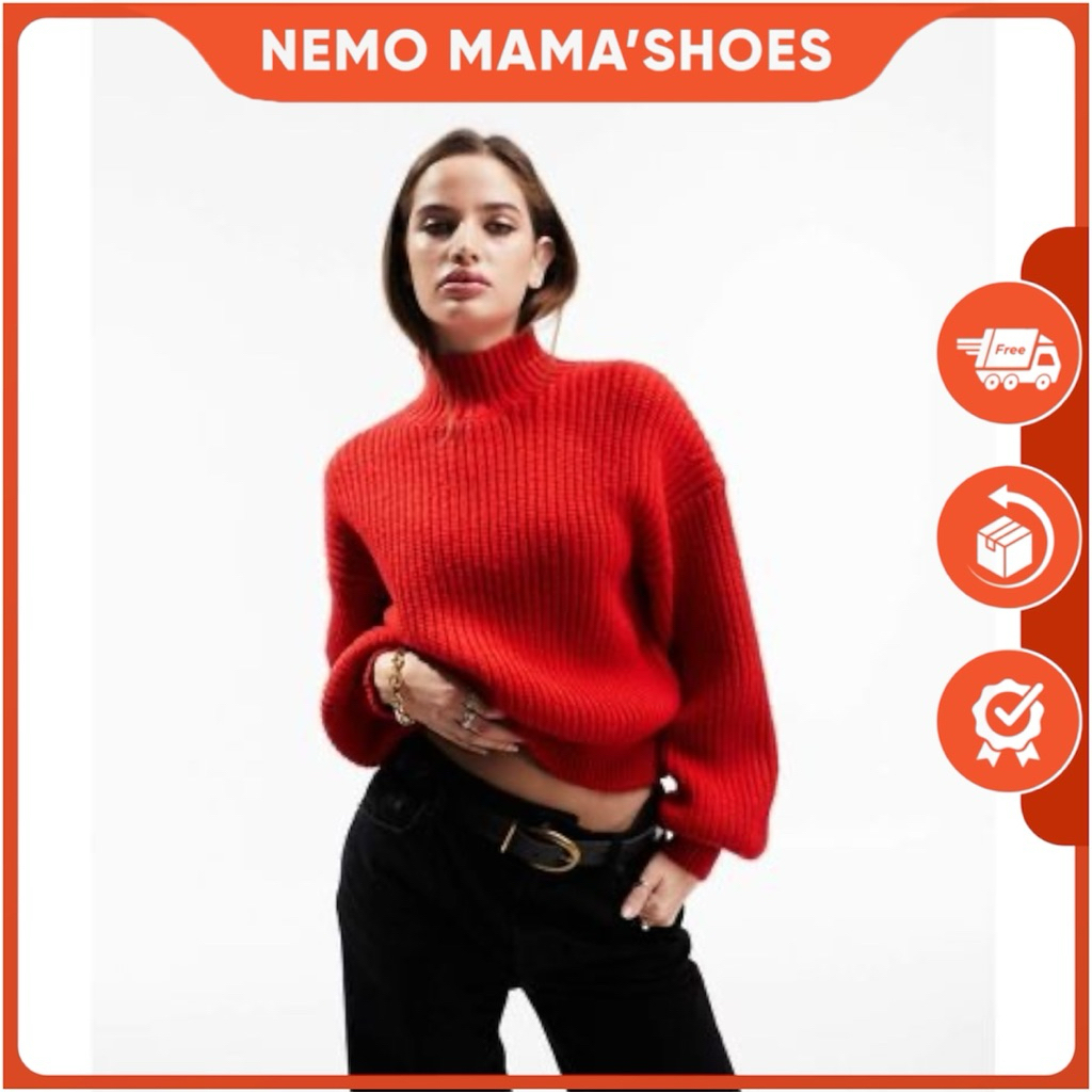 H&M ÁO LEN ĐỎ VÂN SỌC DÀY DẰN CỦA NỮ SIÊU ĐẸP (Q241112019)