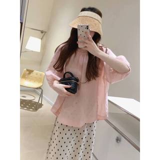 𝗿𝗶𝗰𝗵𝗶 -|LY LINEN| - Áo linen tay phồng cổ bo chun