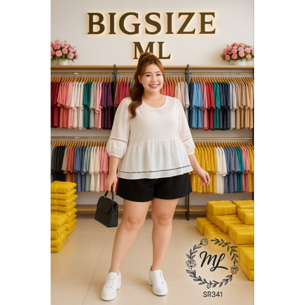 SÉT ÁO BABYDOLL QUẦN SHORT BIGSIZE SR341 – LỤA CAO CẤP – THOÁNG MÁT, CHE BỤNG SIÊU ĐỈNH – 55-90KG