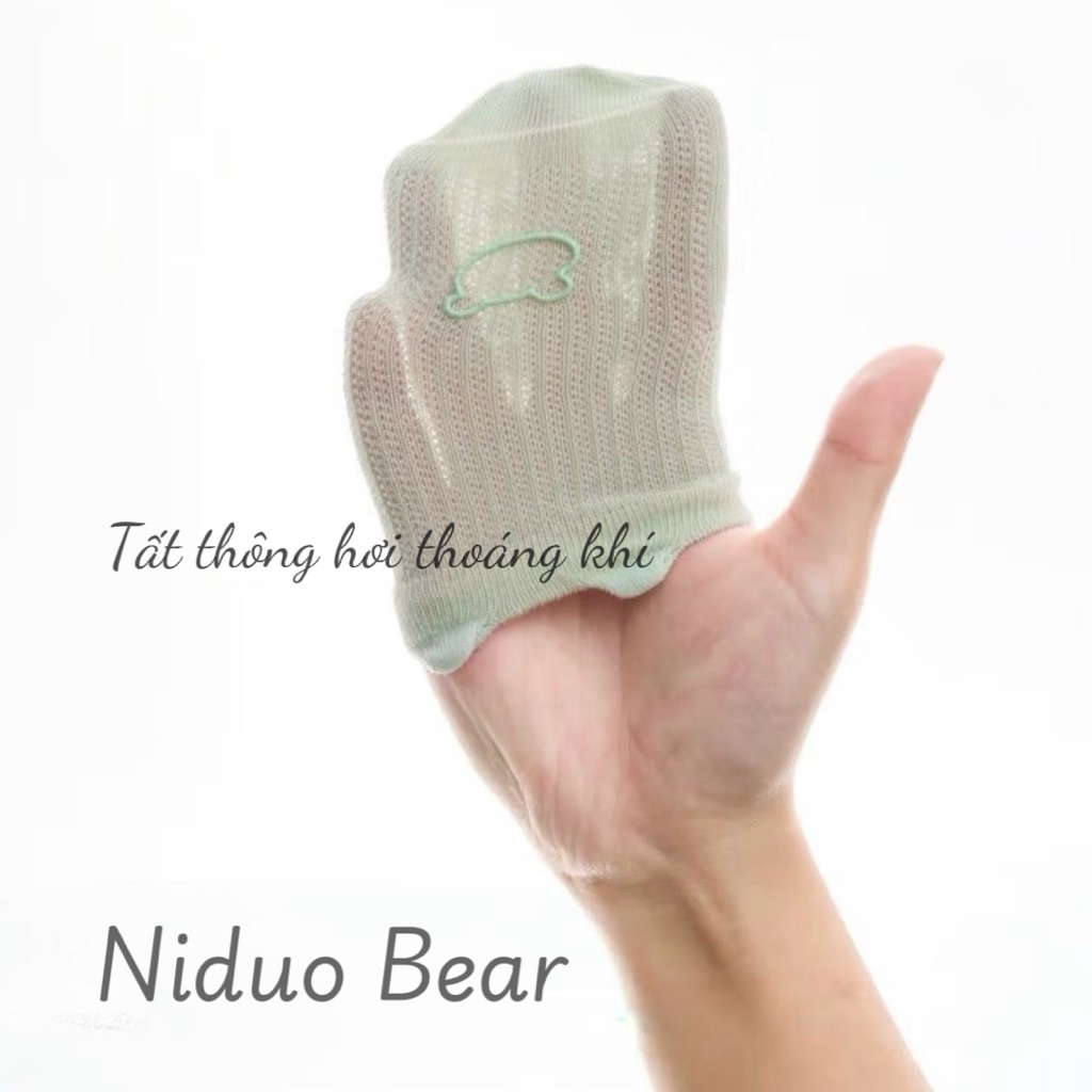 [MD225] Set 3 đôi tất cổ cao thông hơi 4 mùa cho bé Niduo Bear
