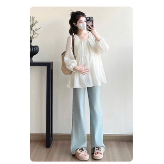 ÁO BẦU DÀI TAY BE CHẤT BOI THÊU CỔ VUÔNG - CỔ V