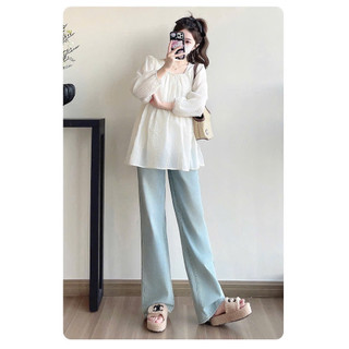 ÁO BẦU DÀI TAY BE CHẤT BOI THÊU CỔ VUÔNG - CỔ V