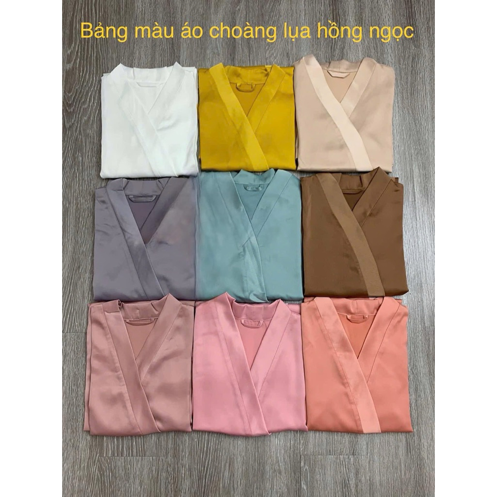 Áo choàng lụa cho spa, makeup cao cấp lụa hồng ngọc, mát , mềm,mịn không nhăn chất liệu cao cấp