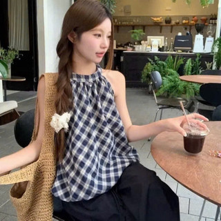 Áo Kiểu Cổ Yếm Caro và  Chấm Bi”FARI TOP”dáng Bí phồng Style Ulzzang siêu xinh dành cho Nữ
