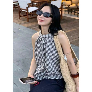 Áo Kiểu Cổ Yếm Caro và  Chấm Bi”FARI TOP”dáng Bí phồng Style Ulzzang siêu xinh dành cho Nữ