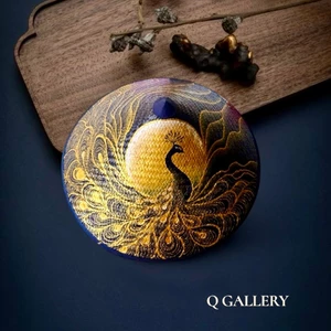 Nón Cỏ Bàng - Đan tay vẽ họa tiết chim Công - Q Gallery