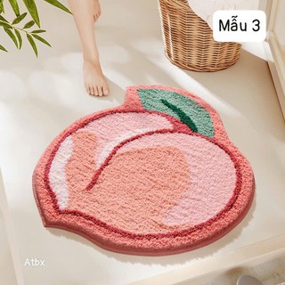 Thảm trải sàn decor nhà cửa lông mịn siêu thấm hút, họa tiết trái cây xinh xắn nhiều hình khác nhau