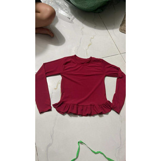 Áo nữ kiểu công sở bèo lai dáng dài tay form ôm chất thun tăm màu trắng đen đỏ VANISA CT444