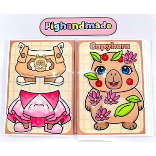 Đồ chơi bóc dán trang điểm cho Capybara - Búp bê giấy Pighandmade