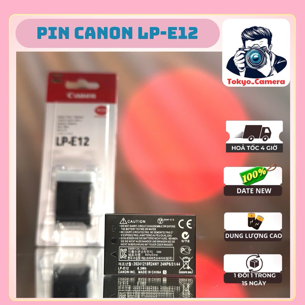 Pin Canon LP-E12 dùng cho Canon EOS M series: M, M10, M50, M50 Mark II ...