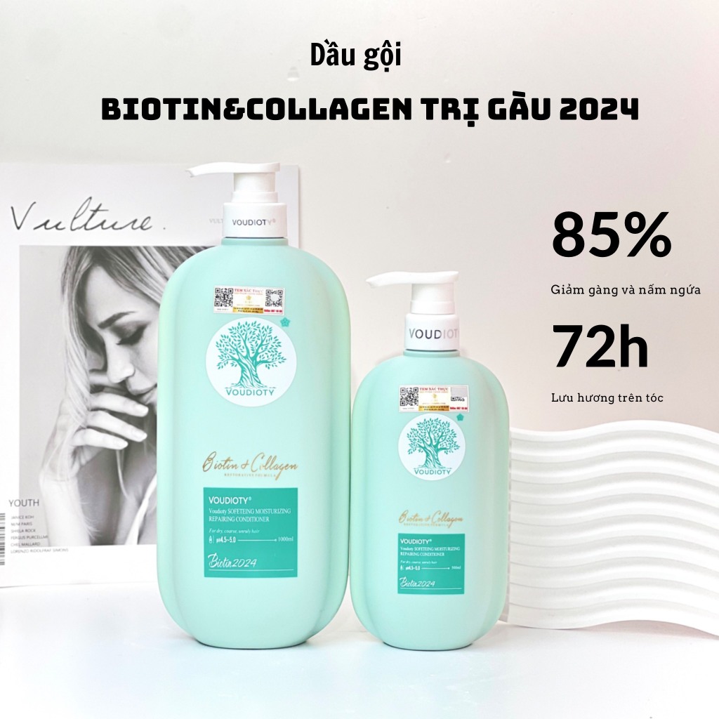 Dầu Gội, Xả Biotin Collagen Xanh Dương Giảm Rụng Tóc, Kích Mọc Tóc, Giảm Gàu 500ml-1000ml Mẫu Mới 2024