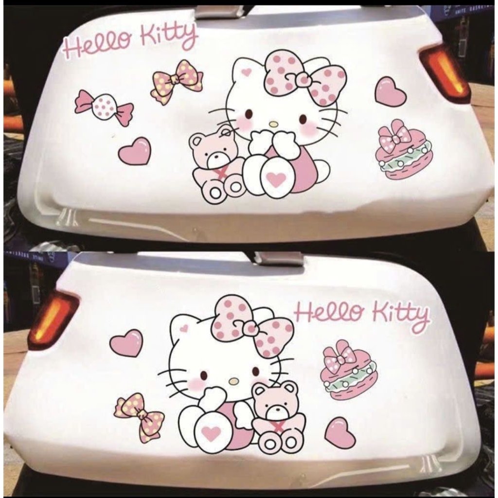 Tem Hello Kitty 3 lớp xịn chống nước chống xước dán cho các dòng xe điện,xe máy, ô tô,...