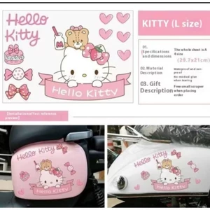 Tem Hello Kitty 3 lớp xịn chống nước chống xước dán cho các dòng xe điện,xe máy, ô tô,...
