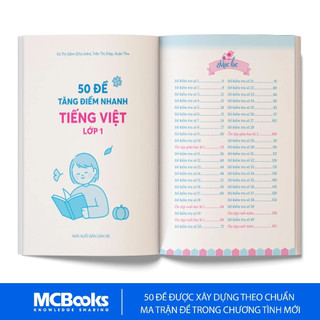 Sách - 50 đề tăng điểm nhanh môn Toán -Tiếng Anh - Tiếng Việt  Lớp 1 (Theo chương trình mới)