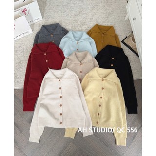 247store - Áo Cardigan Len Cổ Bẻ Cài Cúc Trơn Basic