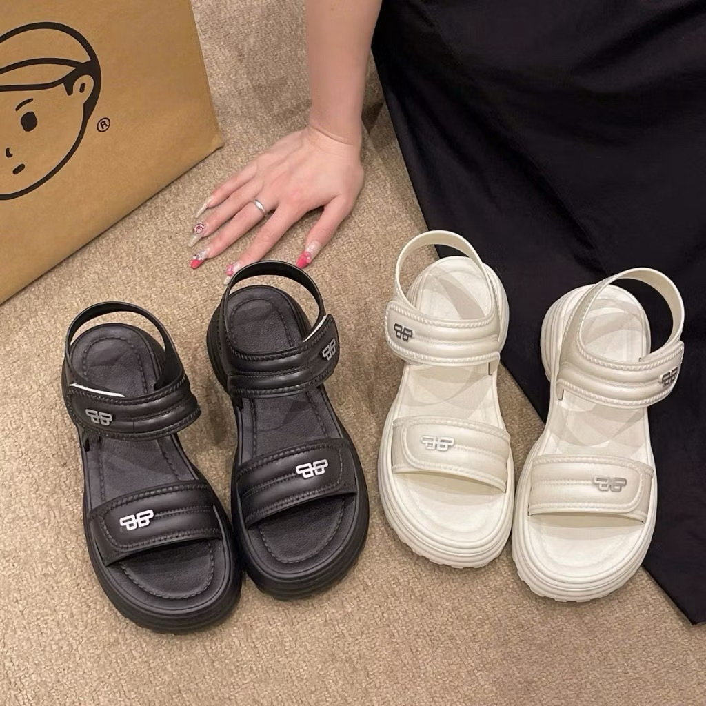 Sandal Nữ Quai Dán ,Độn Đế,Đế Răng Cưa,Êm Chân