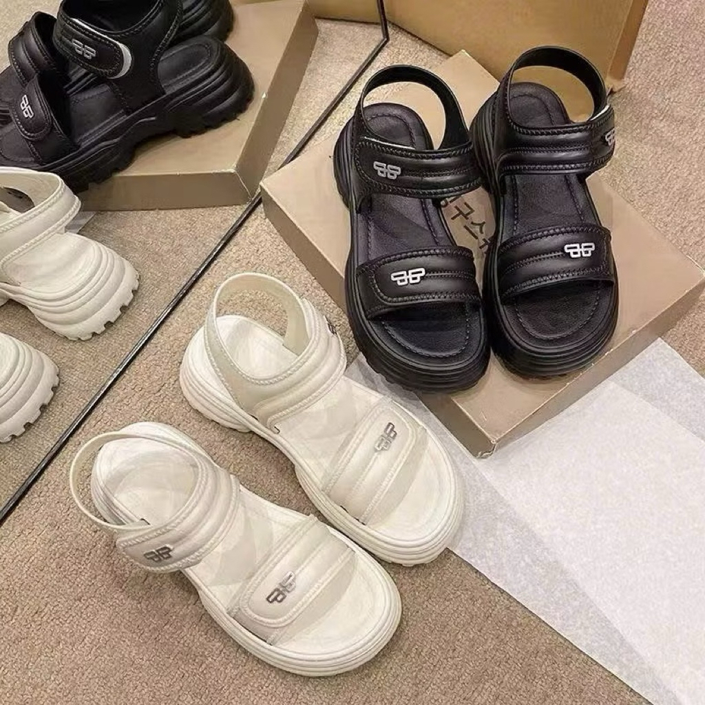 Sandal Nữ Quai Dán ,Độn Đế,Đế Răng Cưa,Êm Chân