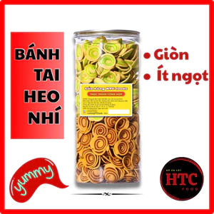 Bánh lỗ tai heo nhí mix 2 vị lá dứa và truyền thống, bim bim snack tai heo giòn rụm, ăn vặt HTC Food