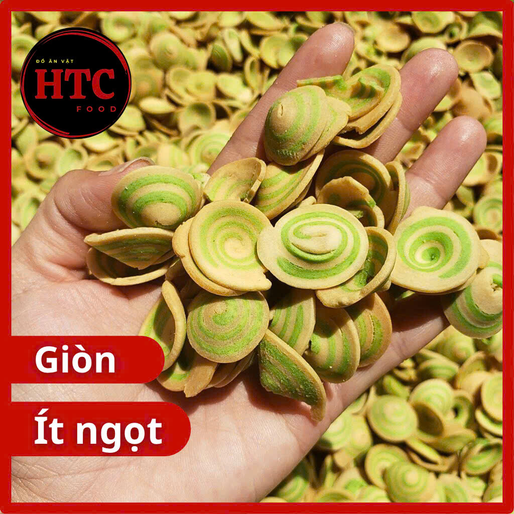 Bánh lỗ tai heo nhí mix 2 vị lá dứa và truyền thống, bim bim snack tai heo giòn rụm, ăn vặt HTC Food