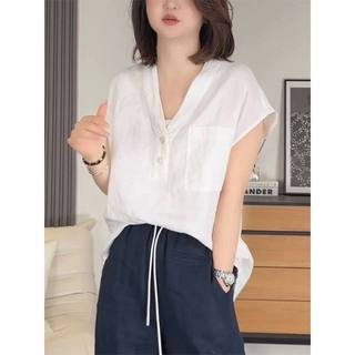 Pando 𝗟𝗶𝗻𝗲𝗻 - |LY LINEN| - Áo linen cổ V