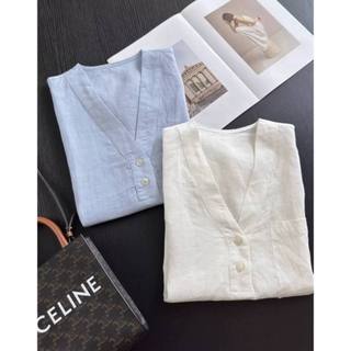 Pando 𝗟𝗶𝗻𝗲𝗻 - |LY LINEN| - Áo linen cổ V