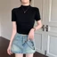 Áo thun babytee Cổ Lọ Nhúm eo From siêu ôm dáng dễ mặc