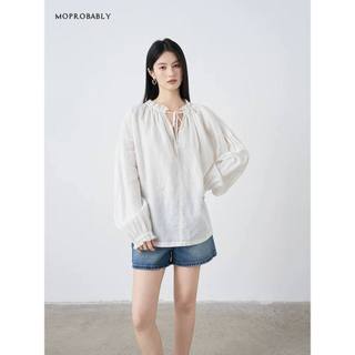 𝗠𝗶𝗻𝗮 𝗕𝗮𝘀𝗶𝗰 𝗟𝗶𝗻𝗲𝗻   A12 - |LY LINEN| - Áo linen tay phồng viền bèo