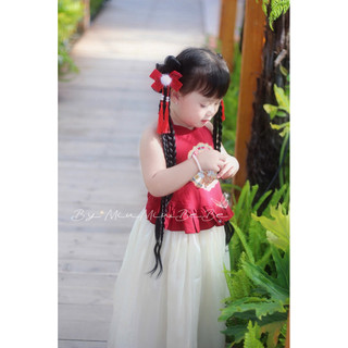 Set 2 kẹp tóc tua rua trung thu, tết cho bé